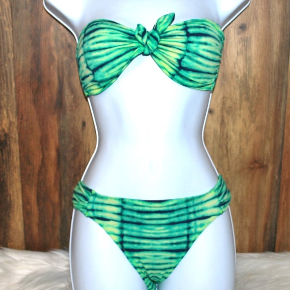 Victoria's Secret Swimsuit Bikini Strapless Green/Blue M/M